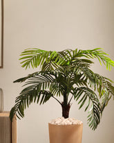 Alamkari India Fabric & Plastic Artifiical Areca Palm Plant in Black Pot (90 cm)